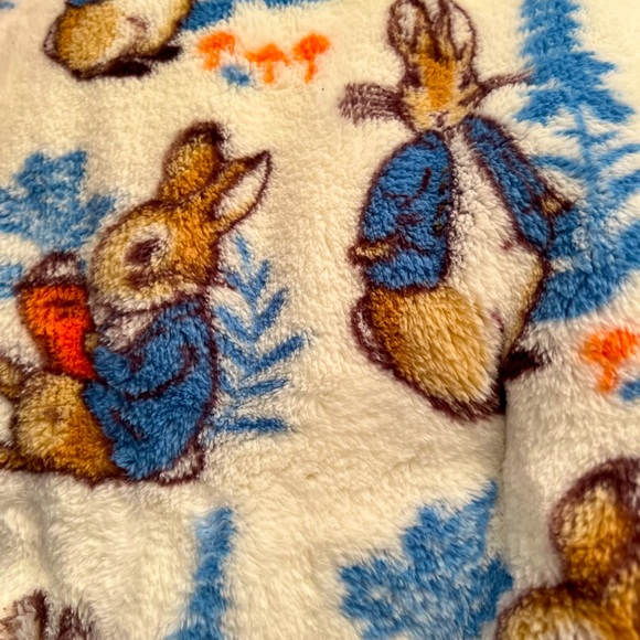 2 soft plush blankets blue and purple Beatrix Potter and Peter Rabbit, new w tag - Picture 3 of 7